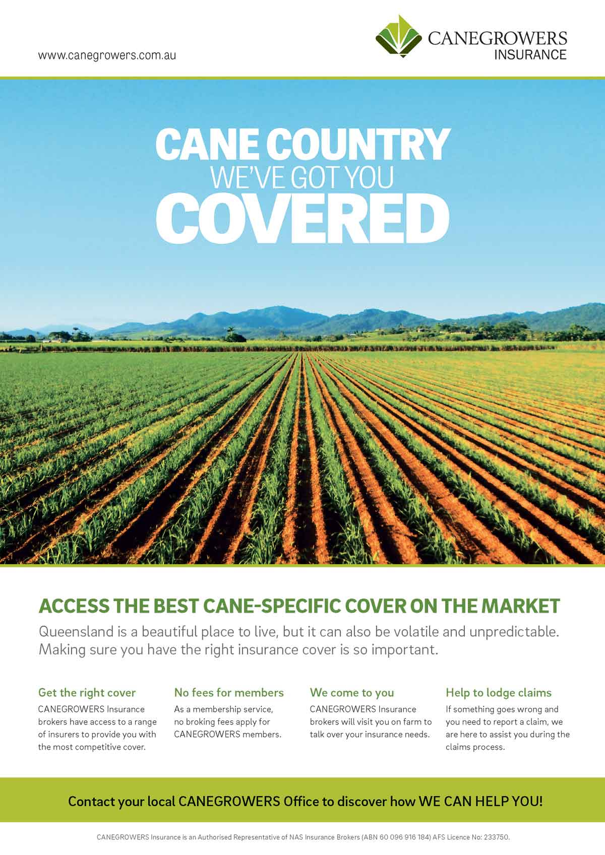 Canegrowers Insurance ad