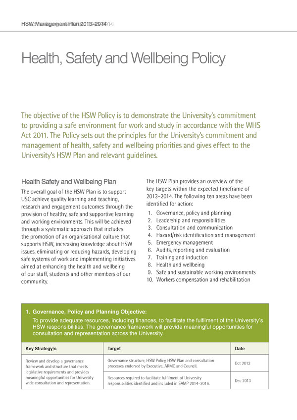 Reports - HSW Mgt Plan 2